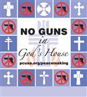 No Guns in God's House Sign with added bar