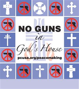 No Guns in God's House Sign with added bar