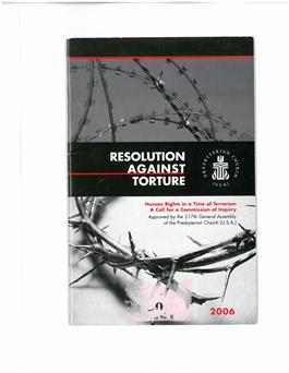 Resolution Against Tortue:<br>Human Rights in a Time of Terr