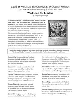Cloud of Witness Horizons Bible Study Worskshop for Leaders