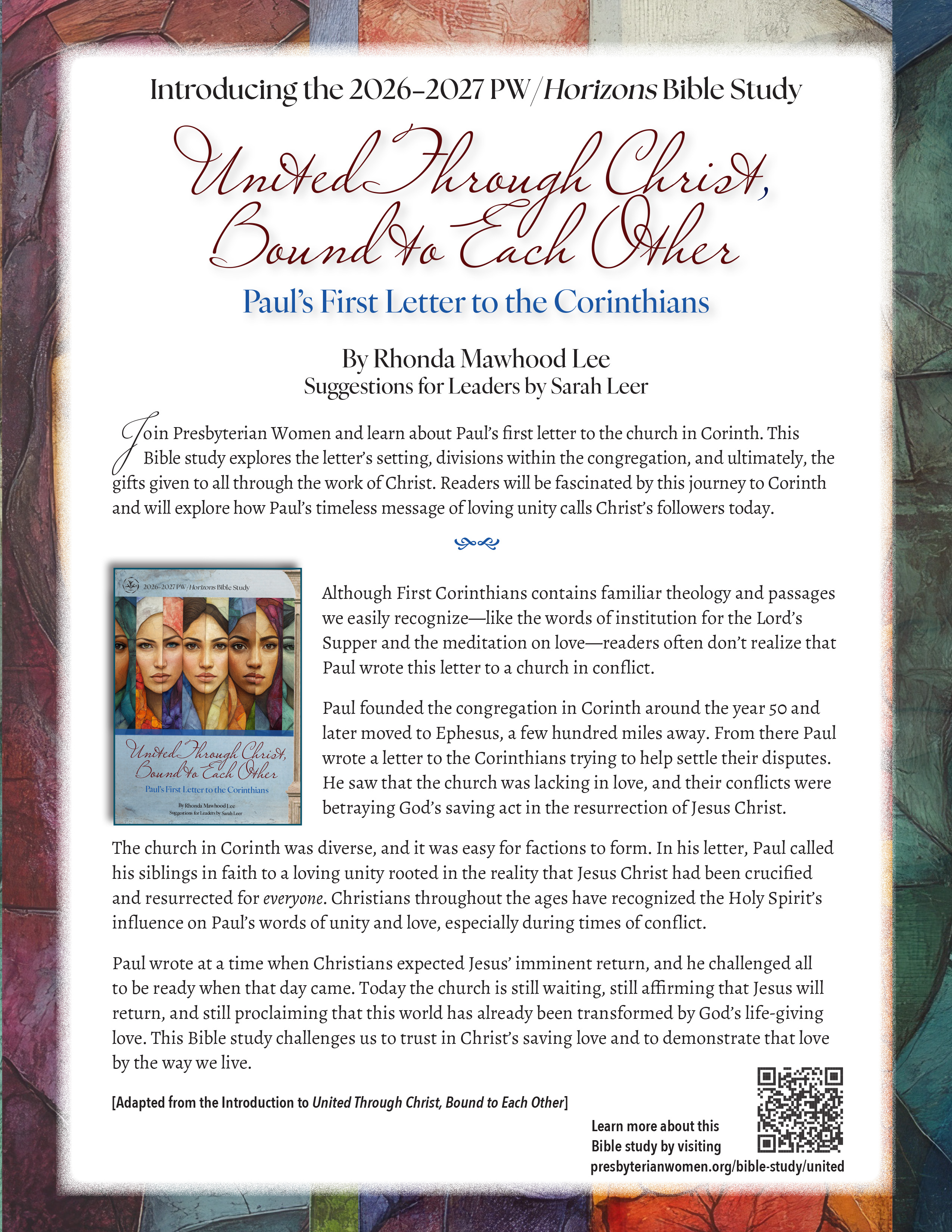United Through Christ  Bible Study Promotion Flier