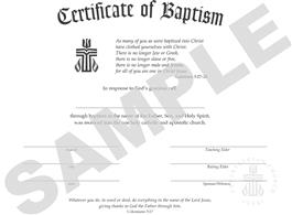 Certificate of Baptism: Adult