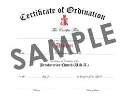 Certificate of Ordination of Deacon