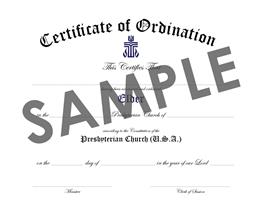 Certificate of Ordination of Elder
